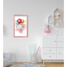 Bk Home Sevimli Kedi Tasarımlı Dekoratif Pembe Ahşap Çerçeveli Ço (551088004)