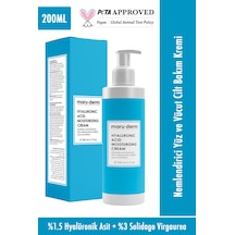 Maruderm Hyalüronik Asit Nemlendirici Yüz ve Vücut Cilt Bakım Kremi 200 ML