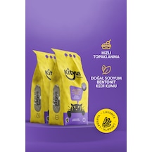 Kityus İnce Taneli Tozsuz Topaklanan Lavanta Kokulu Bentonit Kedi Kumu 2 x 10 L