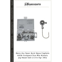 Dere Avı Spor Açık Hava Captain 6436 Compact Eco Mix Kutulu Jig Head Seti 2-3-5-7gr 34lü standart