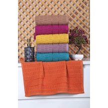 6 Lı Renkli El Yüz Pamuklu Jakarlı Havlu Seti 50 X 90 Cm Platin - P000000748-1 Çok Renkli