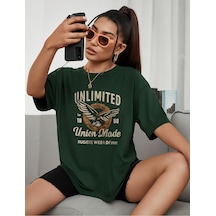 Unlimited Baskılı Oversize T-shirt Yeşil