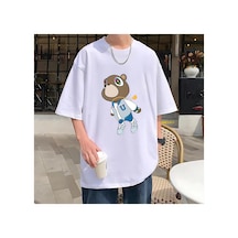 Tarzsokak Rap Kanye West Mezuniyet Ayı Grafik T - Erkek Kadın Sıcak Satış Moda Kıyafetler Saf Pa Beyaz