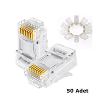 Rj45 Konnektör 50 Adet Network Cat5 Cat6 Jak Jack Ethernet Uç