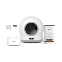 Xenon Smart Akıllı Otomatik Kedi Tuvaleti Paslanmaz Çelik Kaseli Mama Kabı Led Işıklı Su Pınarı Ve Filtre 4'lü Pet Seti