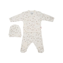 Tiffany Baby & Kids Tiffany Baby Lamb Organik Theme 3'lü Bebek Zıbın Seti 20078 Ekru