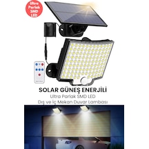 Trendpoint Solar Güneş Enerjili 110 Ledli Kumandalı Hareket Sensörlü 3 Modlu Bahçe Aydınlatma Lamba