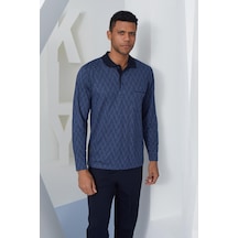 Kly Erkek Uzun Kol Polo Yaka İndigo Pijama Takımı C9t2n4o7 001