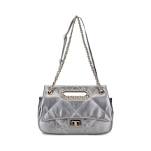 Tamer Tanca Kadın Suni Deri Metalik Omuz Çanta 921 27155 Bn Cnt Sk25-26 Pewter Gümüş