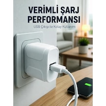 12w Usb Şarj Adaptörü Ev Ve Ofis Kullanımına Uygun Beyaz
