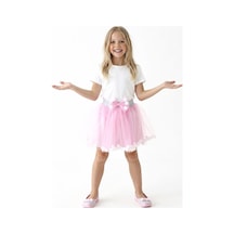 Esila Kids Kız Çocuk Etek Ponponlu Şık Etek Pembe