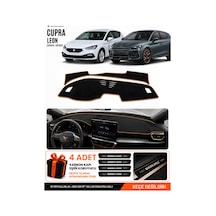 Cupra Leon 2020-2026 Uyumlu Torpido Örtüsü, Torpido Kılıfı - Siyah Kahverengi