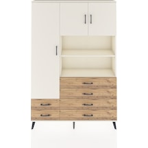 Arges Dolap 8 Raflı 6 Çekmeceli 3 Kapaklı 132x30x195 Aytaşı-aytaşı/çam Aytası/atlas Çam