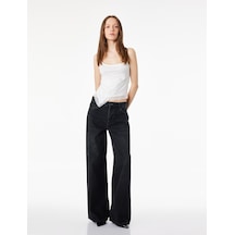 Koton İp Askılı Dantel Detaylı Slim Fit Asimetrik Bluz Ekru 6sal30165ık