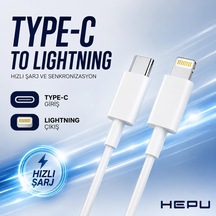 Hp-nyk001 Nova Series Type-c To Lightning 27w Hızlı Şarj Ve Veri Transfer Kablosu 1 Metre İphone Uyumlu Aşırı Akım Korumalı Beyaz