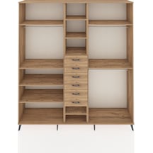 Hyperion Dolap 10 Raflı 6 Çekmeceli 3 Askılı 220x44x243 Çam-çam/çam Çok Renkli