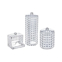 Diamond 3 Lü Organizer Set Kapaklı Şık Banyo Ve Makyaj Düzenleyici Şeffaf