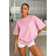 Oversize Unisex Tişört Pembe
