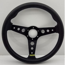 34 Cm Siyah Yuvarlak Delikli Spor Direksiyon Simidi