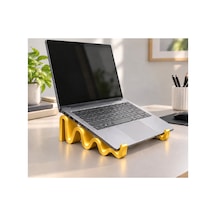 Violet Dalgalı Görünümlü Laptop Standı - Metalik Altın