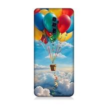 Oppo Reno 10x Zoom Uyumlu Renkli Uçan Balonlar Desenli Silikon Kılıf