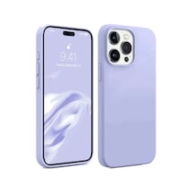 Apple Uyumlu iPhone 15 Pro Uyumlu Kılıf First Silikon - Lila