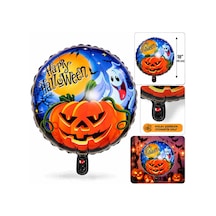Hayalet Ve Balkabağı Desenli Folyo Balon 18 İnç 45 Cm