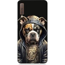 Samsung Galaxy A7 2018 Uyumlu Rapçi Köpek Desenli Silikon Kılıf