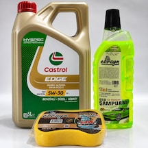 Castrol Edge Motor Yağı 5w-30 5 L + Oto Şampuan 1000 ML + Yıkama Süngeri