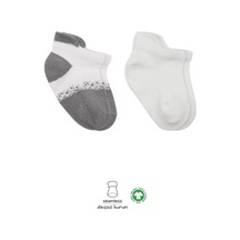 Markaon 2'li Penye Sneakers Çorap 20105 Ekru Gri renkli