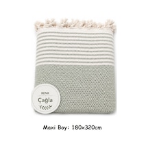 Pamuklu Kaymaz Hasır Dokuma Maxi Boy Kolları Örten Koltuk Örtüsü 180x310 - Çağla