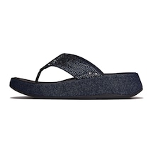 D71 Dark Denim Terlik Kadın Diğer A2v-d71 Fitflop F-mode Toe Post -denim And Hotfix Lacivert