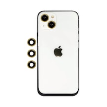 Mey İthalat Apple Uyumlu iPhone 14 Shine Kamera Lens - Gold