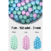 7 Cm Top Havuzu Topu 150 Adet Mint, Lila, Mavi