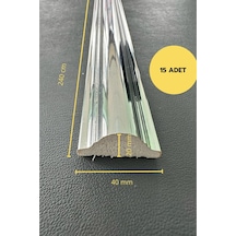 Diecor Dekoratif Polistren 15 Adet 4 Cm Gümüş Duvar Çıtası Beyaz 4 Cm Model:xa226