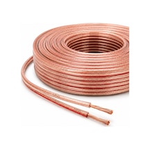 Mn251hkf 2x2.50 Mm Hoparlör Kablosu 70 Metre Şeffaf Kırmızı Çizgili Kordon Amfi Hoparlör Ve Ses Sistemi Kablosu 70 M