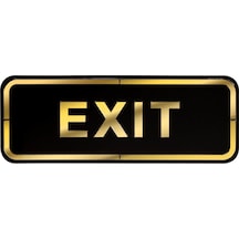 Abs Lüx Çift Katlı Yönlendirme Levhası Siyah-Altın Exit