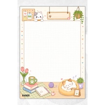 A5 Bloknot Kareli Defter - 50 Yaprak - Memopad - Notepad - Not Defteri - Not Kağıdı - 3836 Çok Renkli