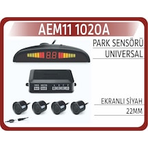 Üniversal Park Sensörü Siyah Ekranlı Sesli Uyarı 22mm Aem 111020a