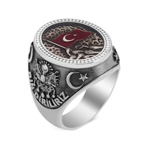 Türk Milleti Figürlü Bir Ölür Bin Diriliriz Yüzüğü
