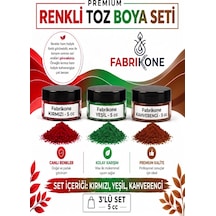 3'lü Set Premium Parafin Soya Wax Toz Mum Boyası Hobi Seti - 5 Cc Kırmızı, Yeşil, Kahverengi Bkfab3kykh5g Karışık