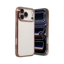Apple iPhone  Uyumlu - 17 Pro Max Razer Lensli Silikon - Çöl Titanyum