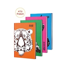 4'lü Defter Seti Hayvan Figürlü Dokulu A5