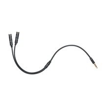 Vkemall 3.5mm Ses Bölücü Kablo, 30cm Uzunluk, Çift Çıkışlı, Siyah Renk, Taşınabilir Ses Bağlantısı