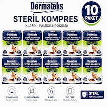 Dermateks Steril Kompres 7.5 x 7.5 Cm 4 Kat 100'lü 10 Paket