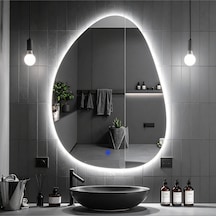 Luno Beyaz Led'li Lavabo & Banyo Aynası Dokunmatik Sensörlü 75 X 55 Cm