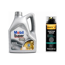 Mobil Süper 3000 0W-20 Tam Sentetik Motor Yağı 4 L + Lastik Tamir Kiti 400 ML