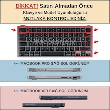 Macbook Türkçe F Klavye Koruyucu Yeni F Düzen M1-m5 A2681 A3113 A3240 A3449 A2941 A3241 A2442 A2779 A3426 A3434 A2485 A3429 Silikon Keyboard Cover Touch Id Siyah