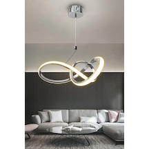 3 Renk Krom Modern Sarkıt Led Avize 3 Mod Krom