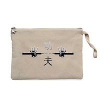 Kung Fu Nunchaku Krem Clutch Astarlı Cüzdan / El Çantası Krem Kung Fu Nunchaku Krem Clutch Astarlı Cüzdan / El Çantası Krem